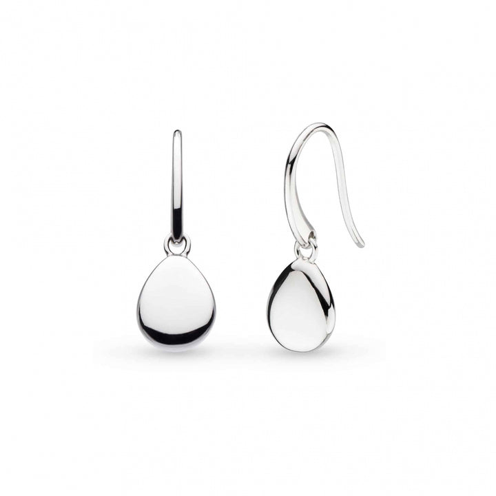 Kit Heath Silver Coast Pebble Droplet Drop Earrings