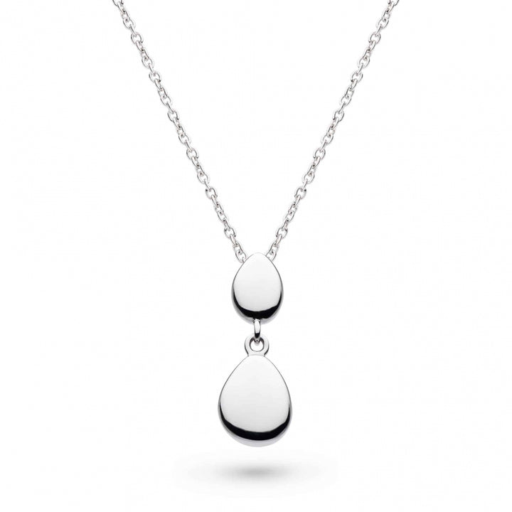 Kit Heath Silver Coast Pebble Twin Silver Droplet Necklace