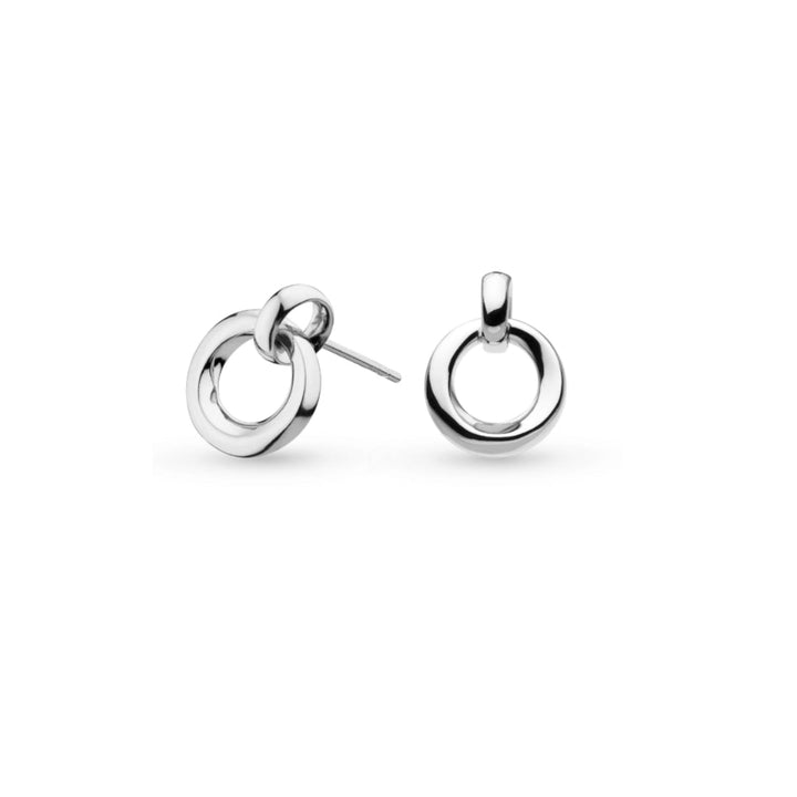 Kit Heath Silver Bevel Cirque Link Stud Earrings