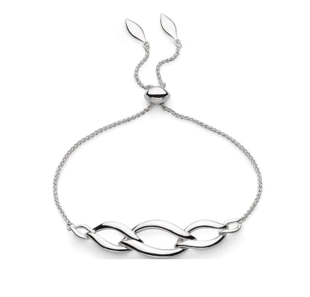 Kit Heath Silver Entwine Twine Link Trio Slider Bracelet