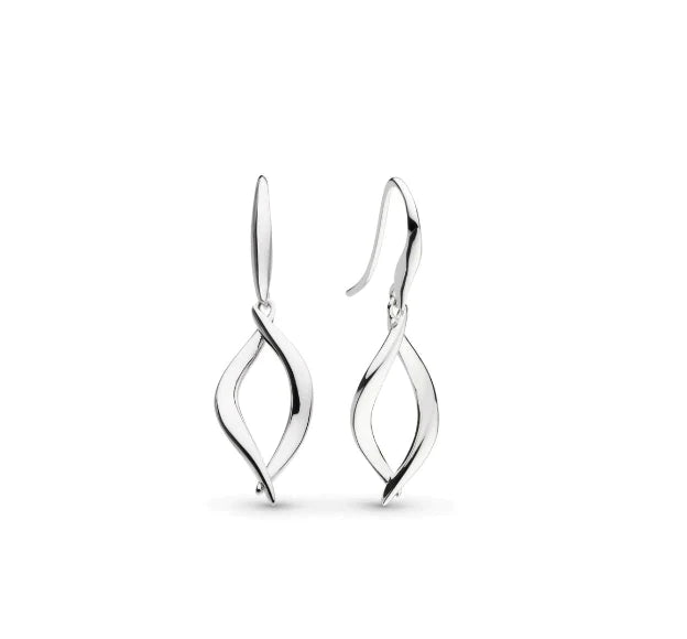 Kit Heath Silver Entwine Twist Link Drop Earrings