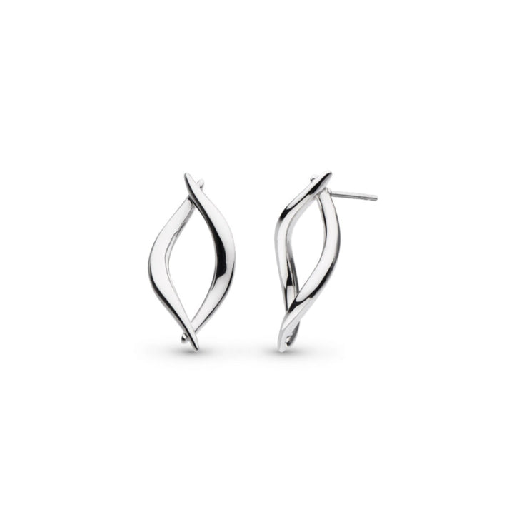 Kit Heath Silver Entwine Twist Link Stud Earrings