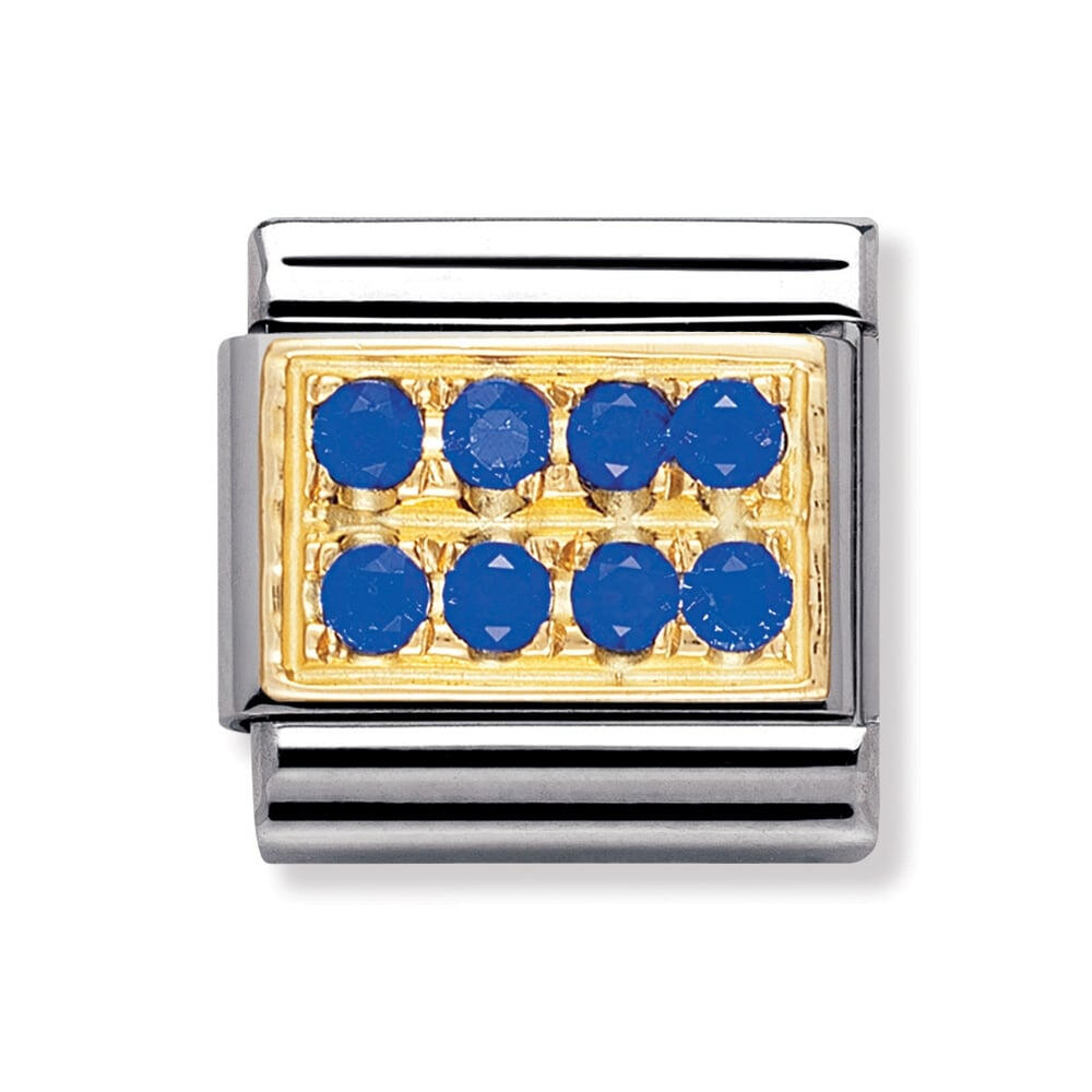 Nomination 18k Gold Classic Blue Cubic Zirconia Charm