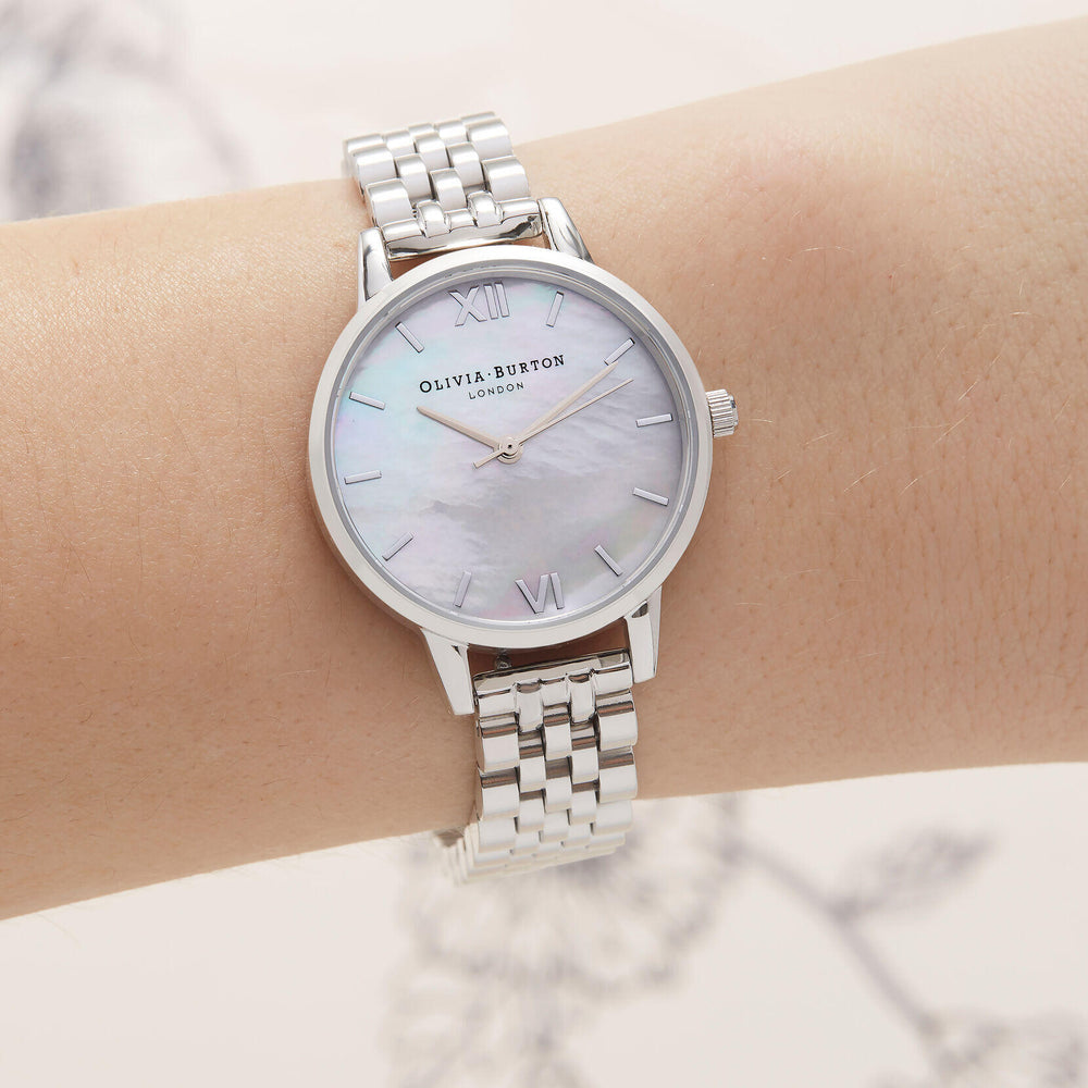 Olivia Burton Silver and Mother of Pearl Watch