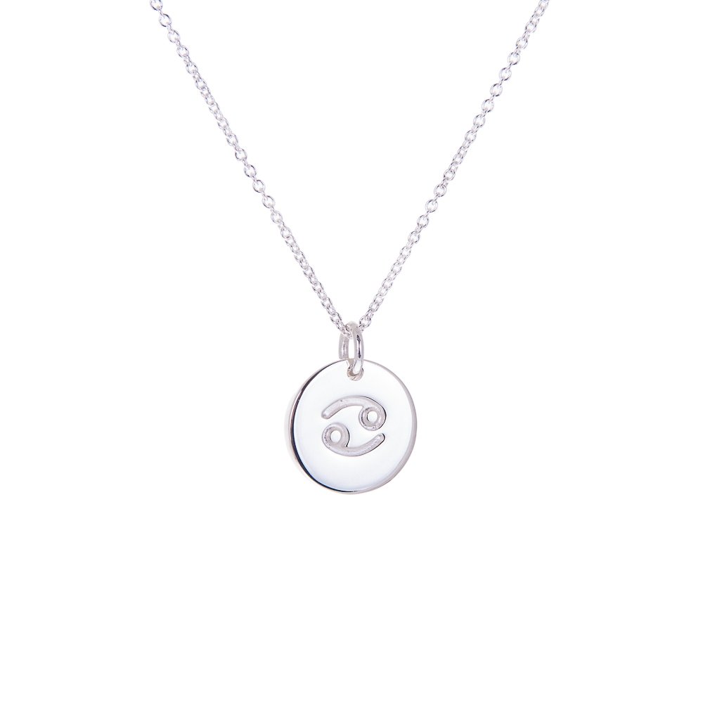 Ol&Co Sterling Silver Cancer Zodiac Necklace