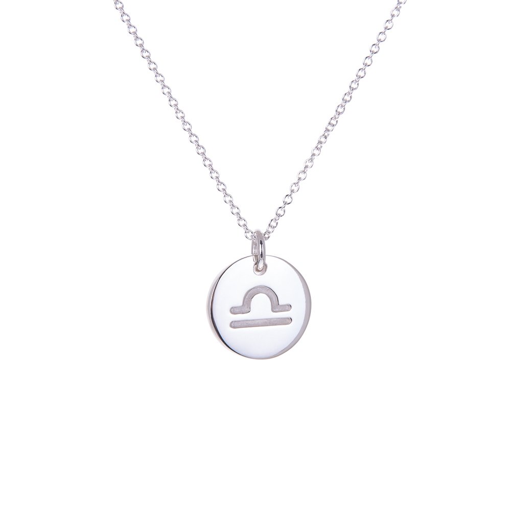 Ol&Co Sterling Silver Libra Zodiac Necklace