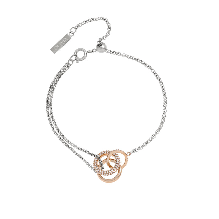 Olivia Burton Silver and Rose Gold Entwine Bracelet