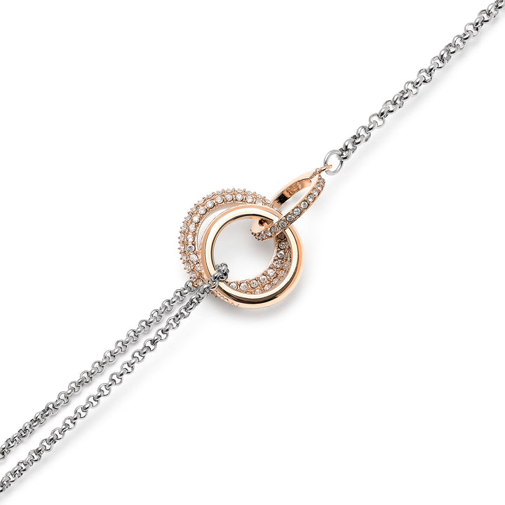 Olivia Burton Silver and Rose Gold Entwine Bracelet