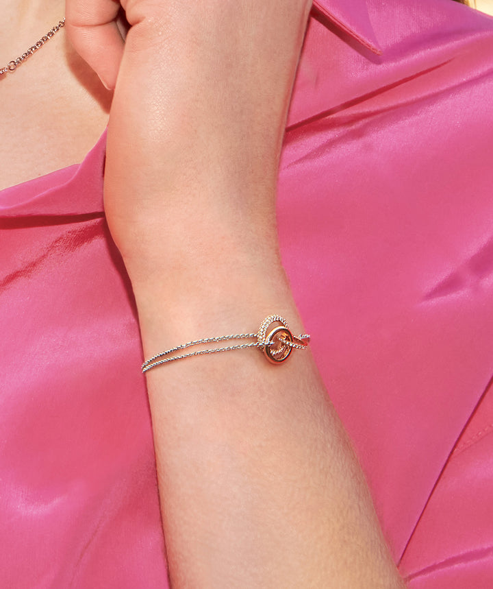 Olivia Burton Silver and Rose Gold Entwine Bracelet