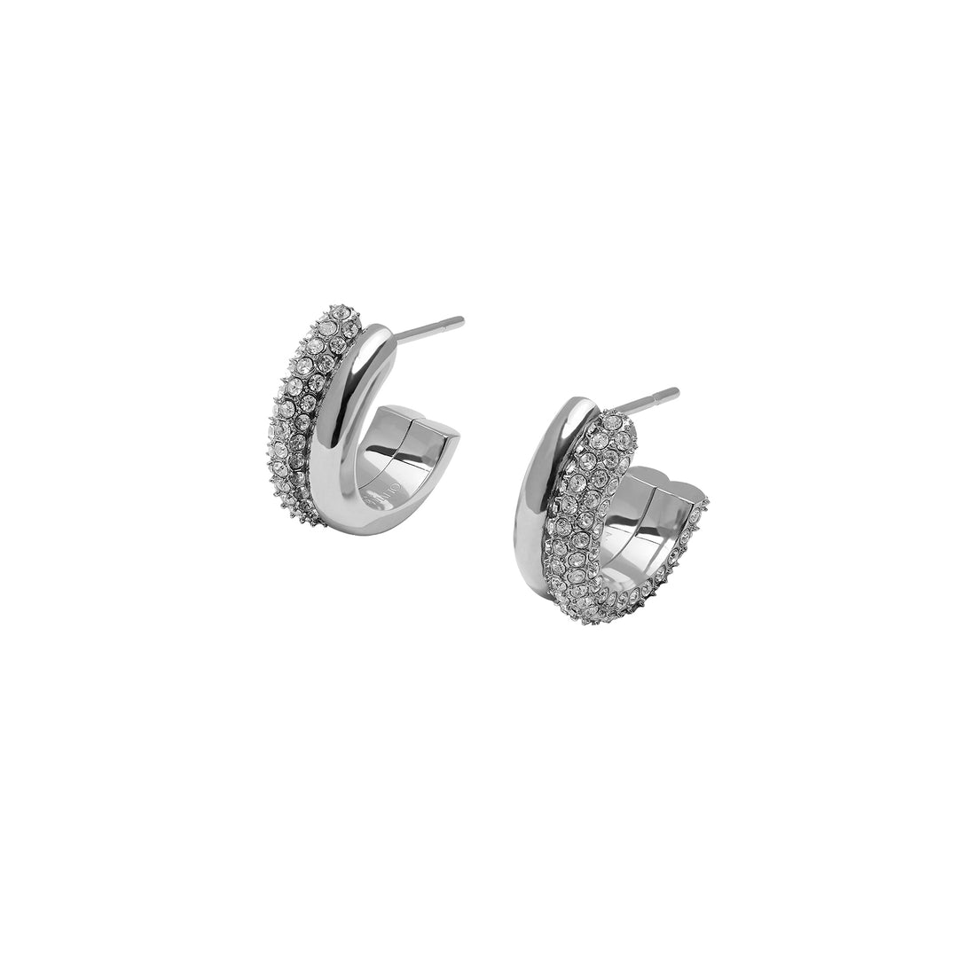 Olivia Burton Silver Classic Entwine Hoop Earrings