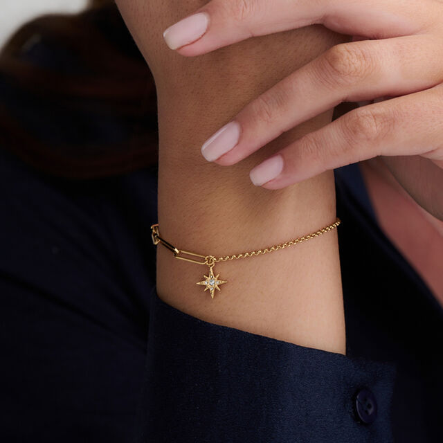 Olivia Burton Gold Celestial North Star Mismatch Bracelet