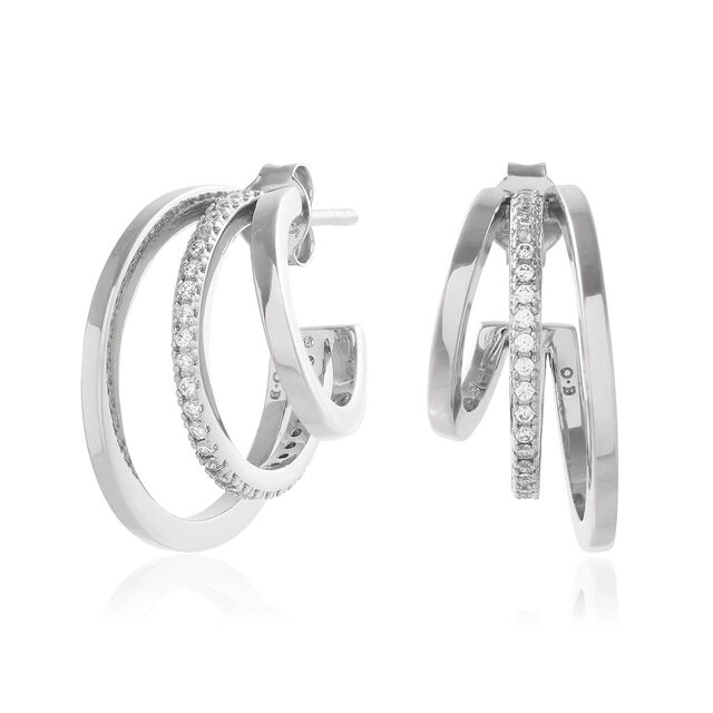 Olivia Burton Silver Classic Multi Hoop Earrings