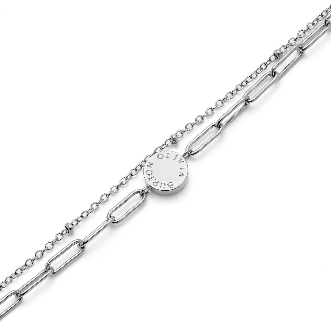 Olivia Burton Silver Classic Illusion Stacking Bracelet