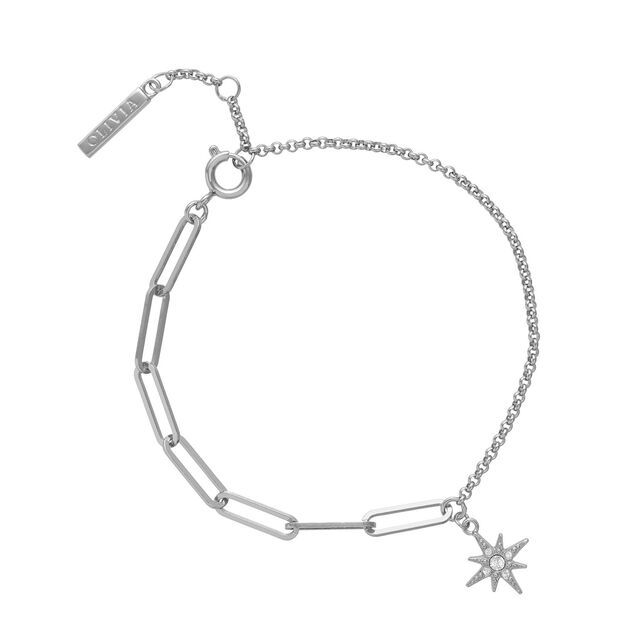 Olivia Burton Silver Celestial North Star Mismatch Bracelet