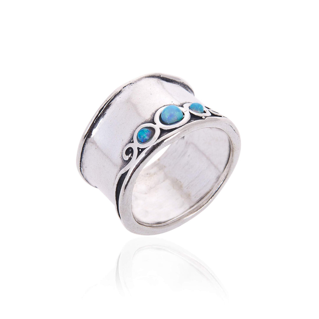 Tamzin Triple Opal Detailed Ring