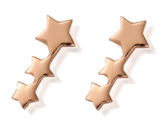 Chlobo Rose Gold Plated Shooting Star Stud Earrings