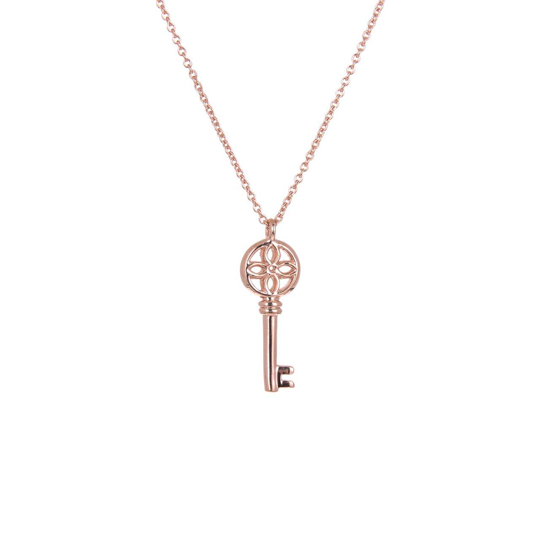 Ol&Co Rose Gold Plated Key Necklace