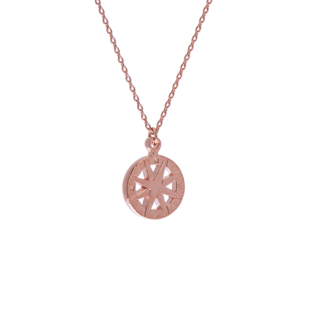 Ol&Co Rose Gold Plated Compass Necklace