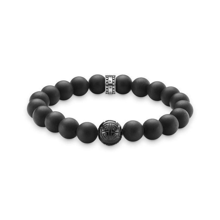 Thomas Sabo Silver and Matt Black Sculptured Obsidian Bracelet