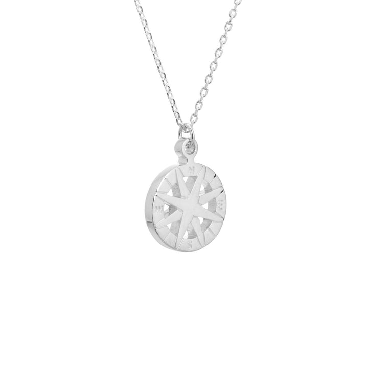 Ol&Co Sterling Silver Compass Necklace