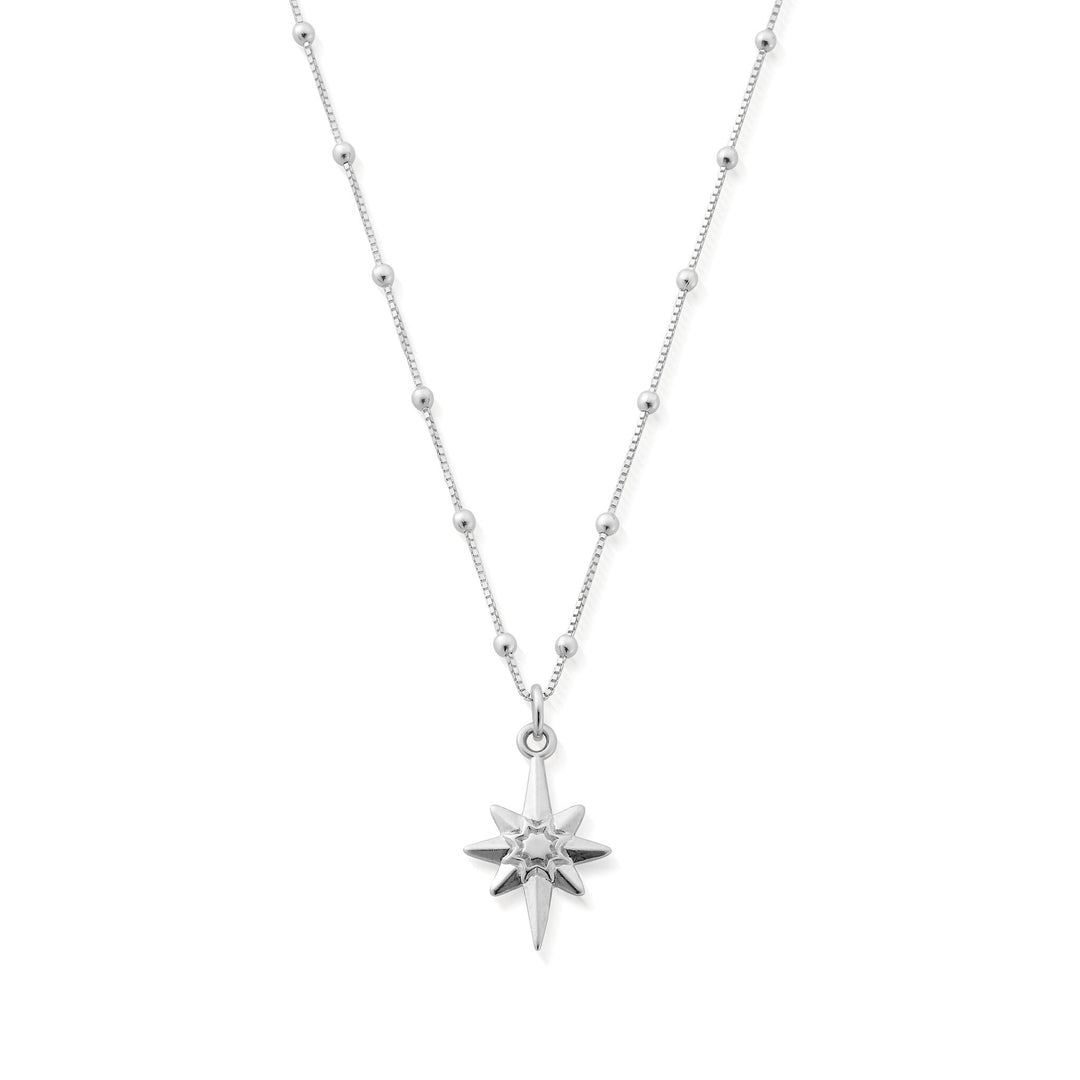 ChloBo Silver Bobble Chain North Star Necklace