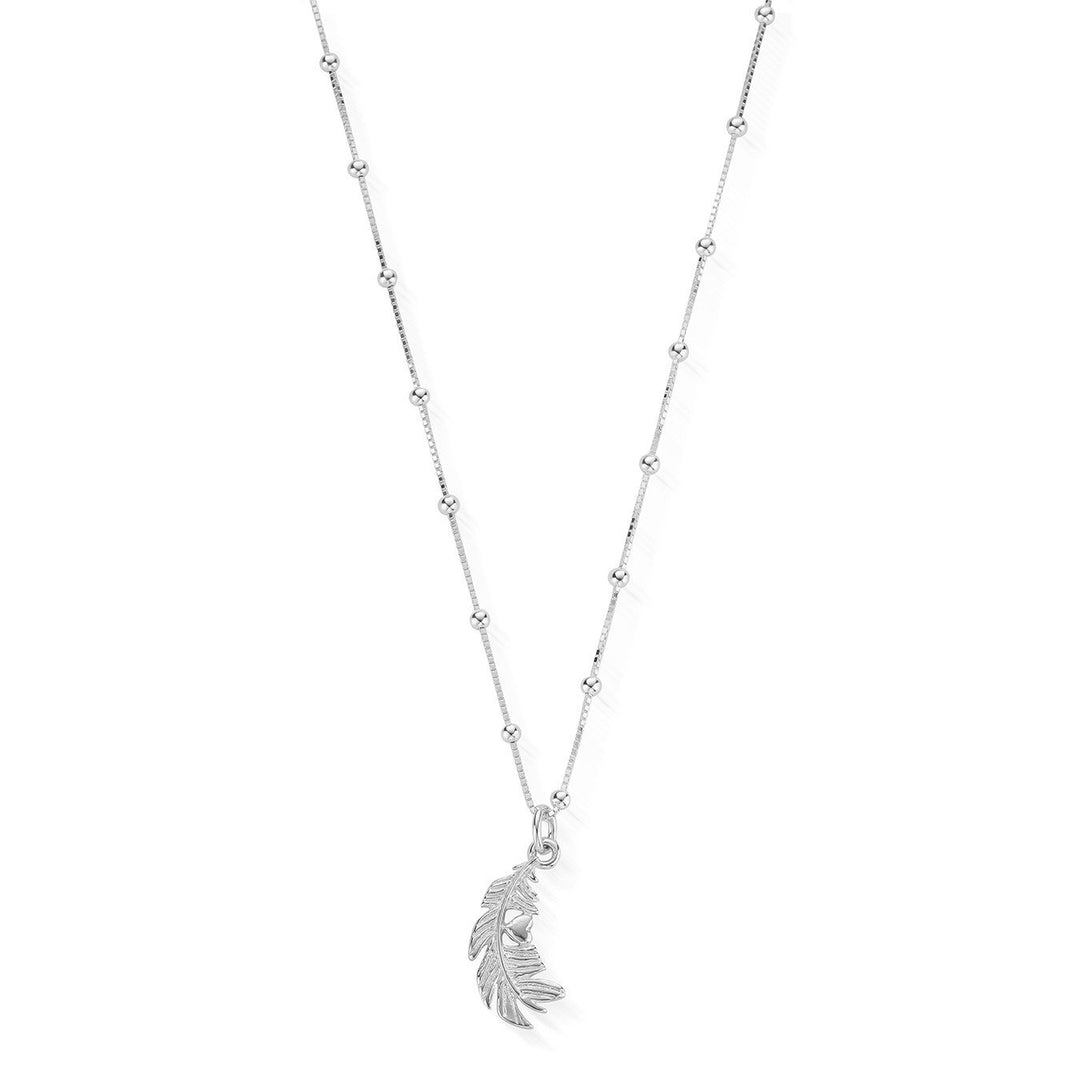 ChloBo Silver Newbie Necklace with Feather Heart Pendant