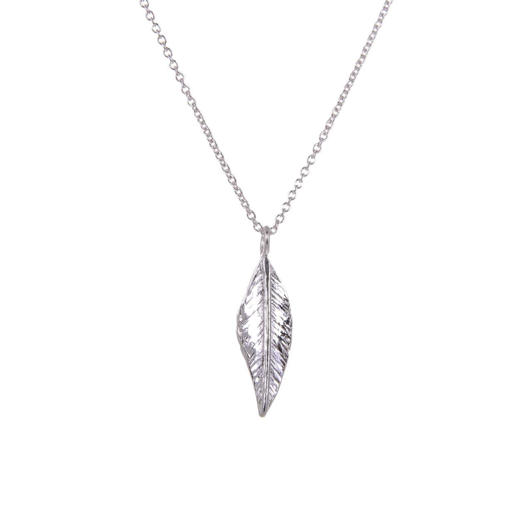 Ol&Co Sterling Silver Feather Necklace