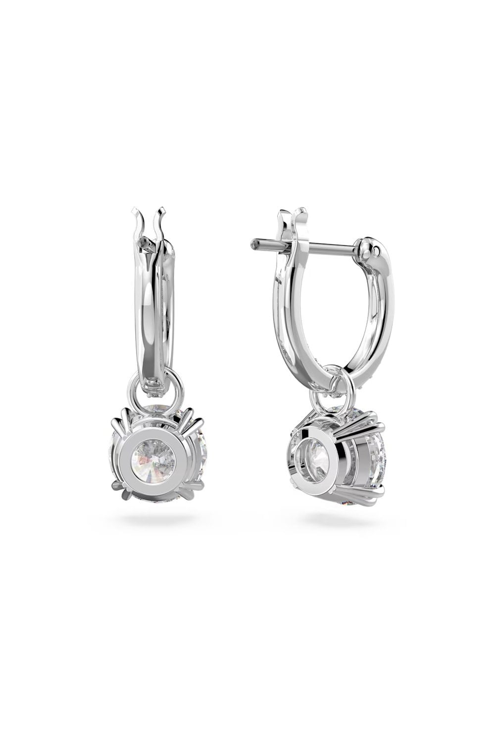 Swarovski Silver Stilla Round Cut Huggie Hoop Earrings