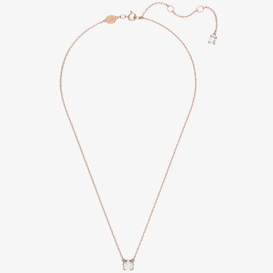 Swarovski Rose Gold Stilla Round Cut Pendant Necklace