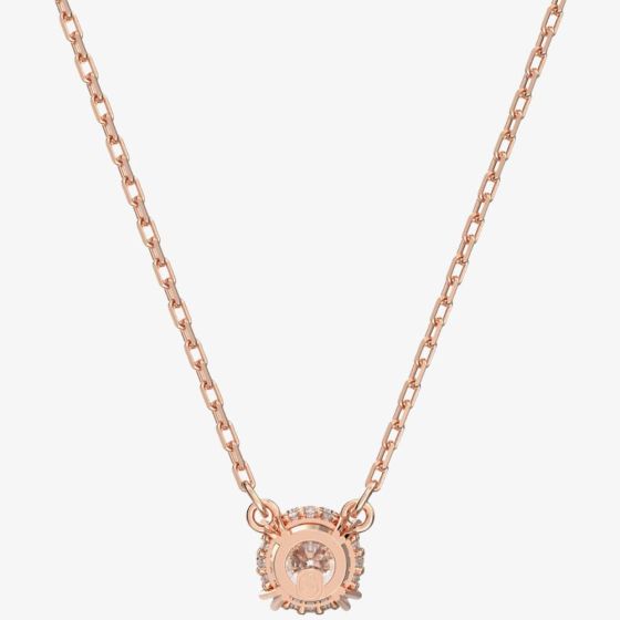 Swarovski Rose Gold Stilla Round Cut Pendant Necklace