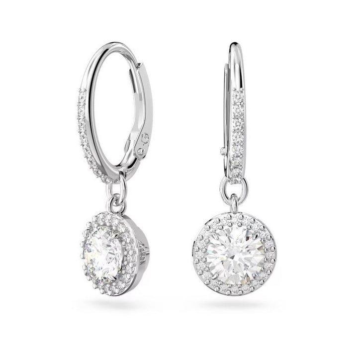 Swarovski Silver Una Round Cut Drop Earrings