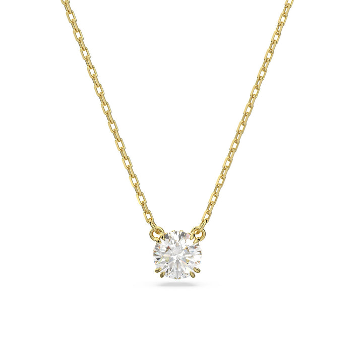 Swarovski Gold Stilla Round Cut Pendant Necklace