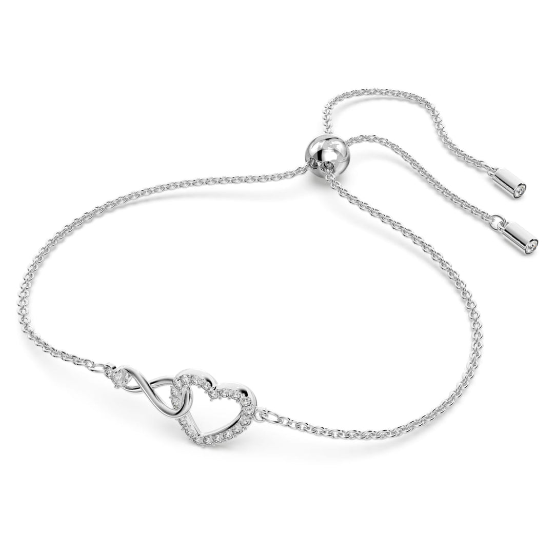 Swarovski Silver Hyperbola Infinity and Heart Bracelet