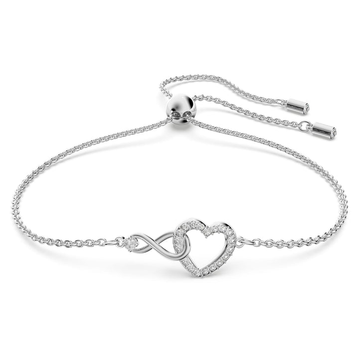 Swarovski Silver Hyperbola Infinity and Heart Bracelet