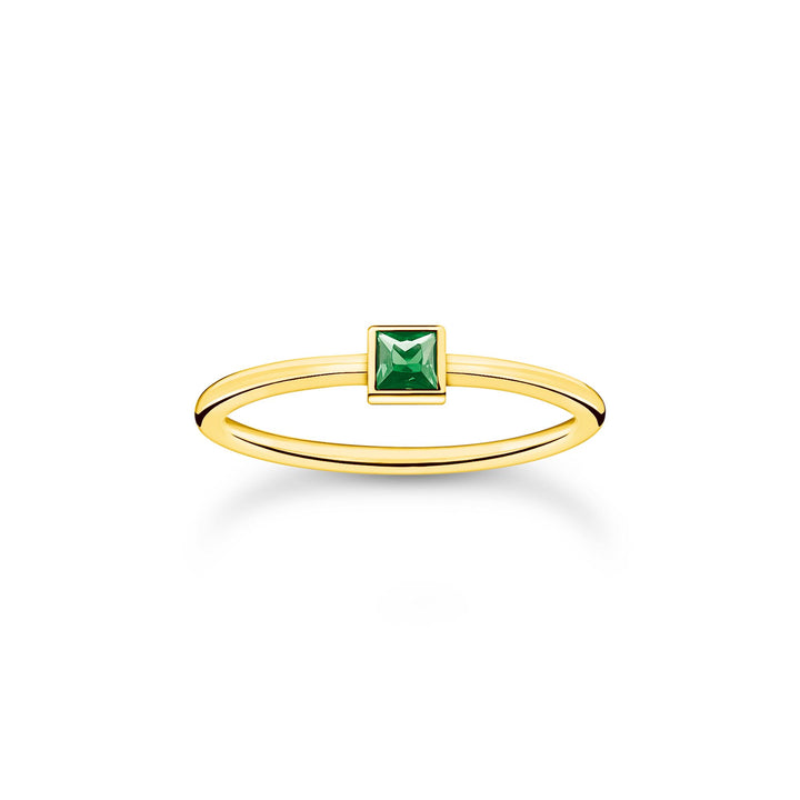 Thomas Sabo Gold Emerald Green Ring