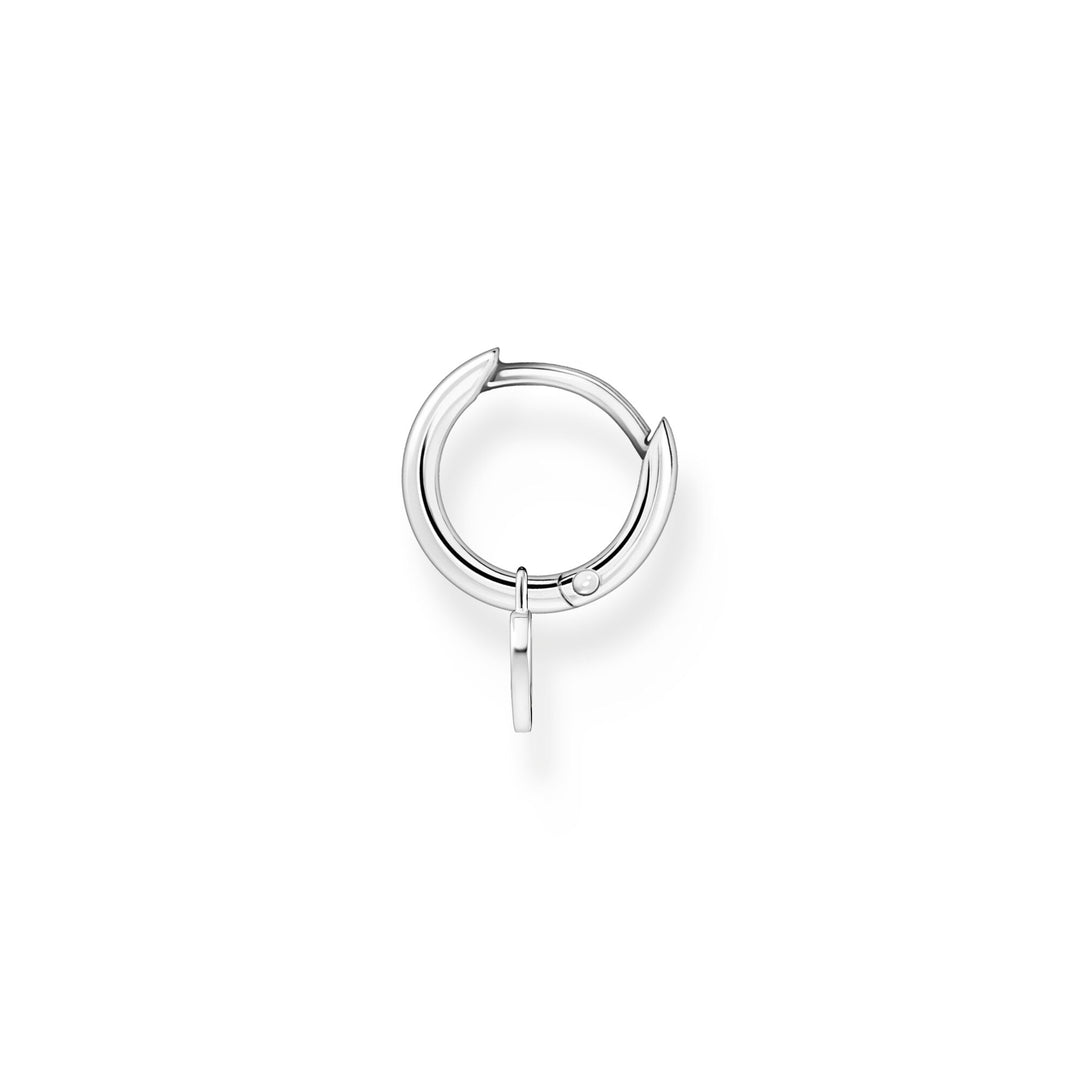 Thomas Sabo Silver Single Heart Drop Hoop Earring