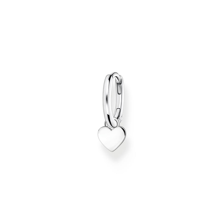 Thomas Sabo Silver Single Heart Drop Hoop Earring