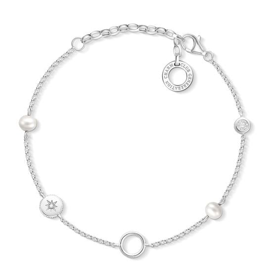 Thomas Sabo Silver Pearl Charm Bracelet